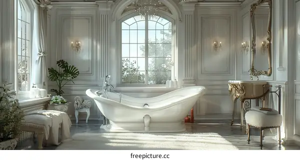 Elegant Vintage Luxurious Bathroom Interior Design
