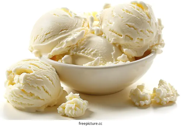 A bowl of vanilla ice cream