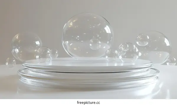 Abstract Minimalist 3D Glass Sphere Display Stand