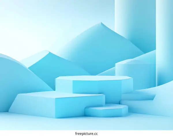 Abstract Light Blue Geometric Shapes