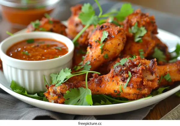Spicy and crispy baked chicken wings with homemade buffalo sauce