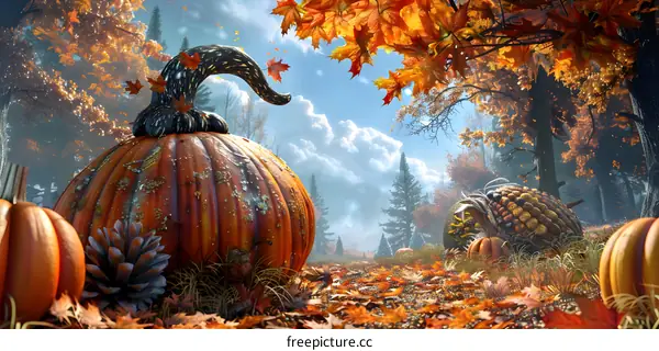 A Pumpkin in the Woods