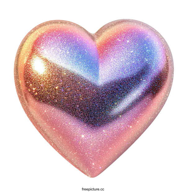 [Transparent Background PNG]Sparkling Heart Shape Illustration