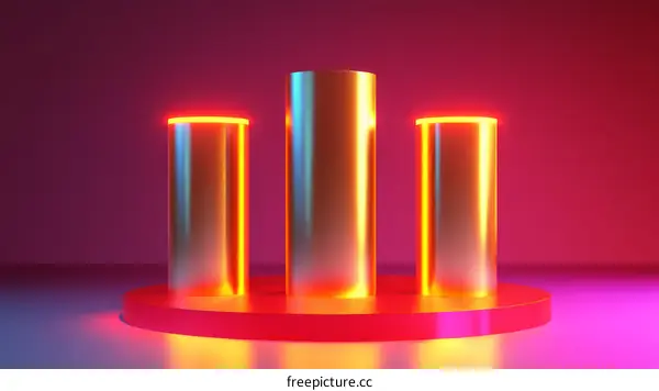 Neon Light Cylindrical Product Display