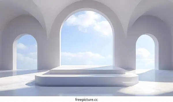 Modern Architecture Interior Design with Sky View