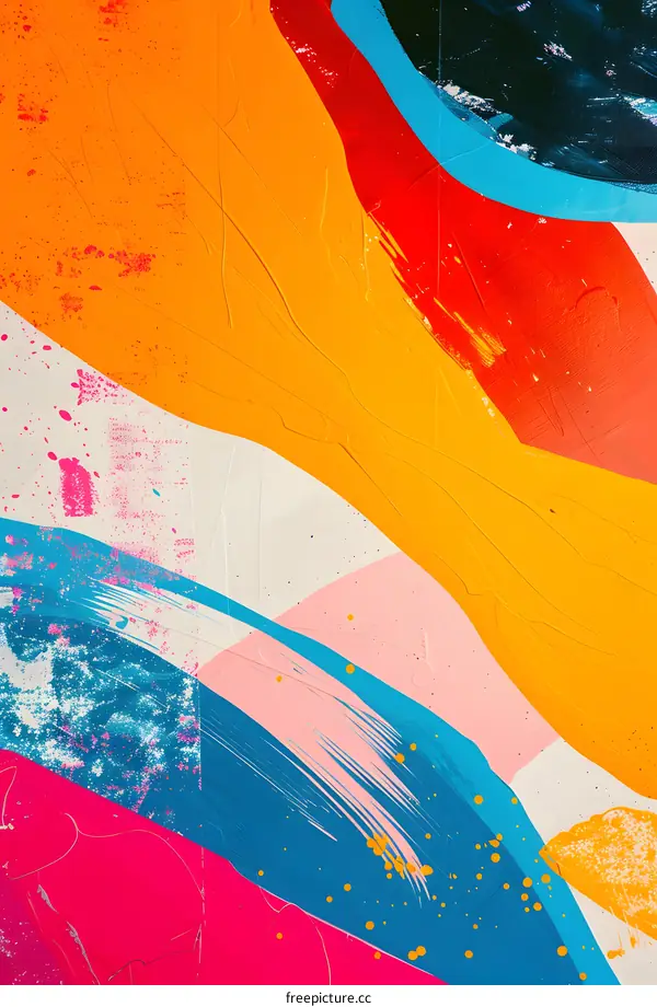 Abstract Colorful Paint Splashes and Lines