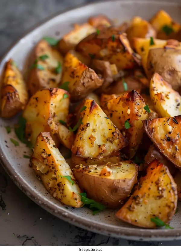 Crispy Roasted Potato Wedges with Herbs and Spices