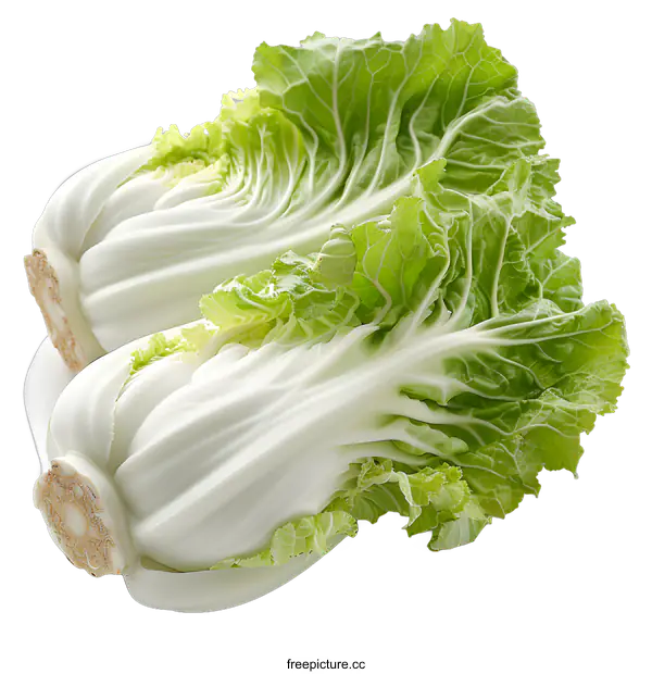 [Transparent Background PNG]Two napa cabbages isolated on white background