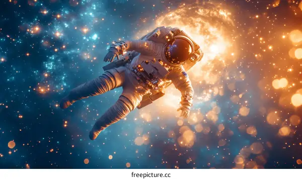 Astronaut in the Outer Space Illustration