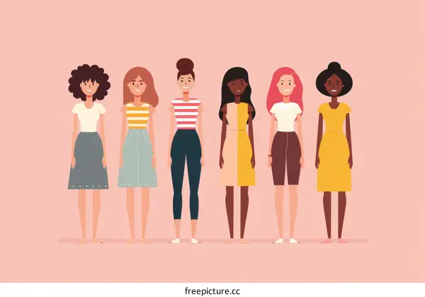 A group of diverse women standing together