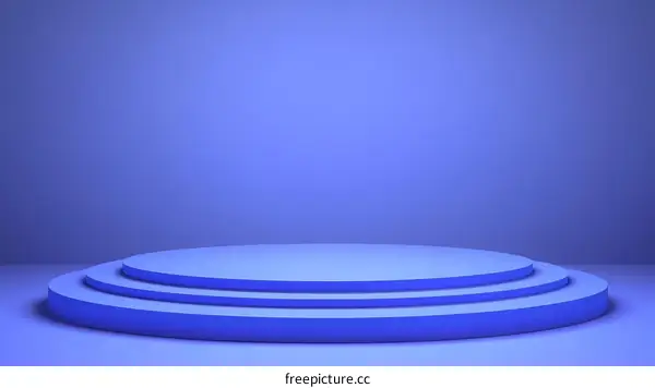 Abstract Blue Minimalist Product Display Stage