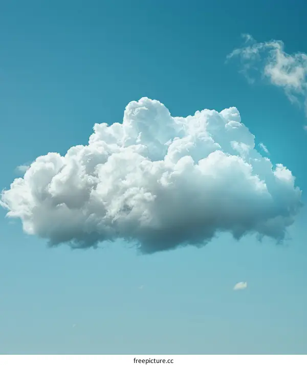 Single beautiful white cloud floating in the blue sky