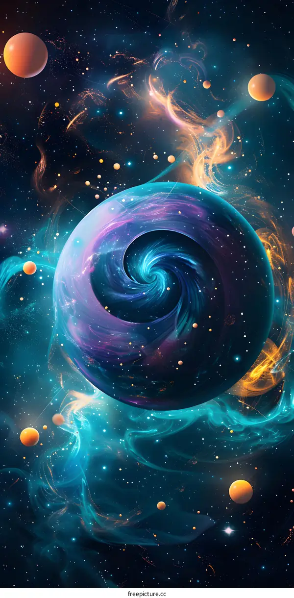 Cosmic Swirl Abstract Space Art