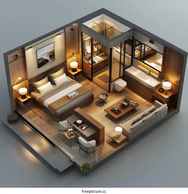 Hotel room interior design renderings