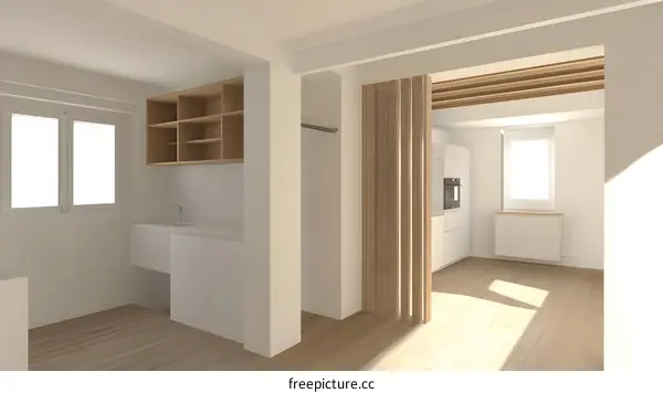 Modern Minimalist Kitchen Design with Wooden Accents