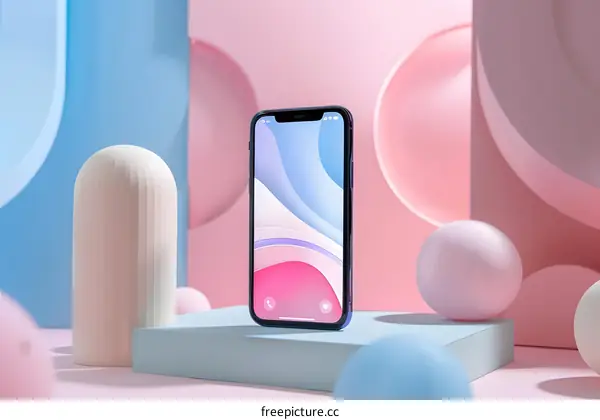 Modern Smartphone Mockup with Abstract Background