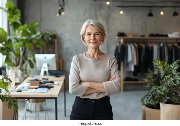 Confident Female Business Owner in Fashion Boutique