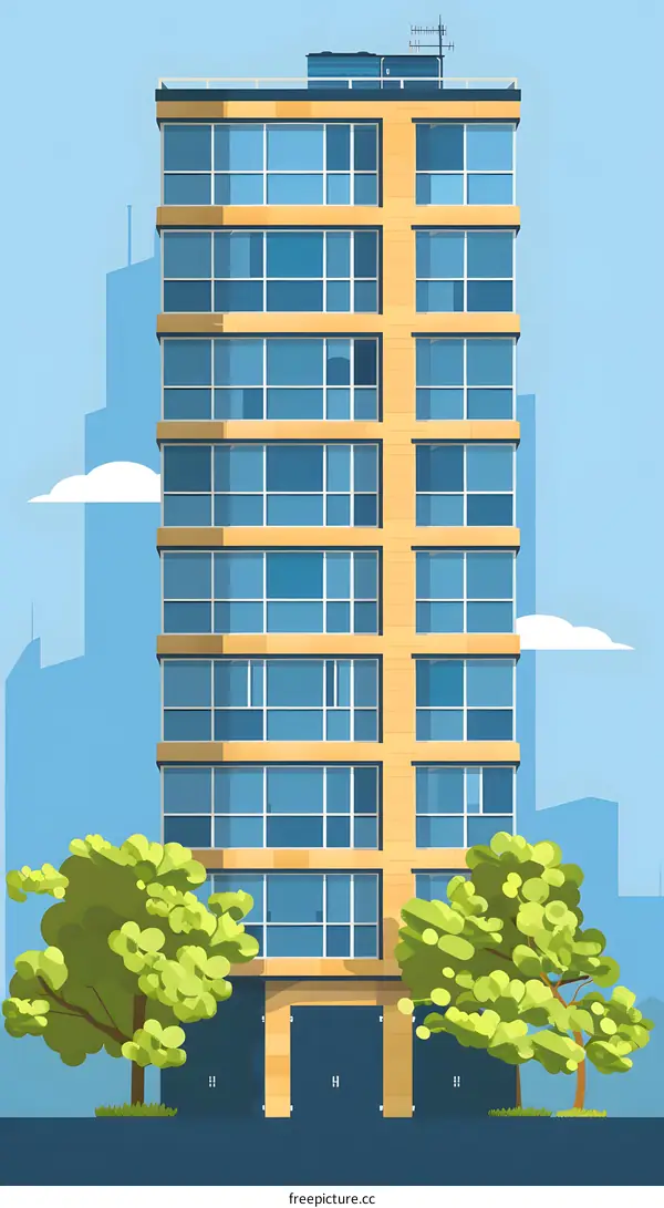 Modern City Building Illustration