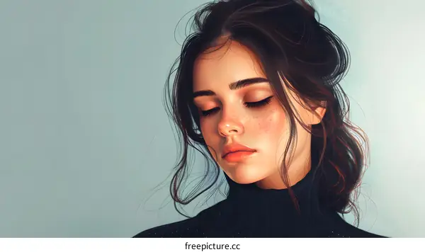 portrait of a young woman with brown hair and freckles