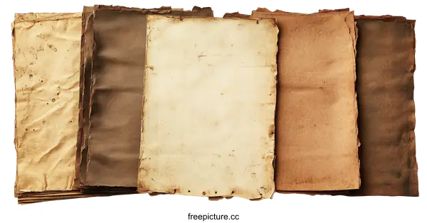 [Transparent Background PNG]Vintage Aged Paper Sheets Collection