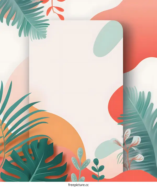 Tropical Plants White Background Illustration