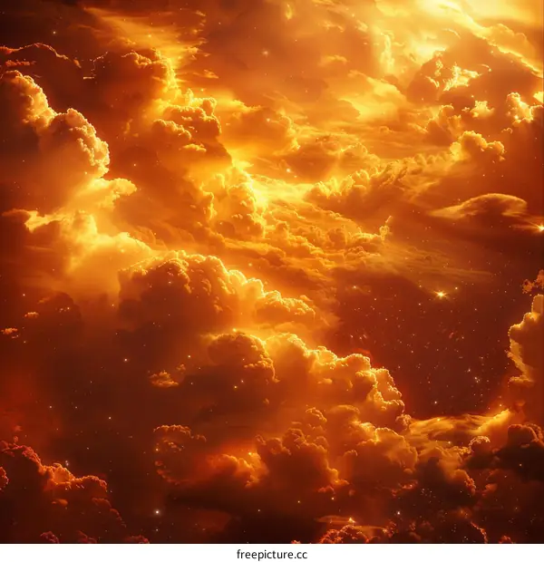 Surreal Glowing Orange Cloudscape