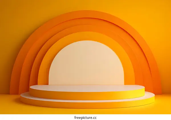 Abstract Geometric Orange and Cream Display Pod