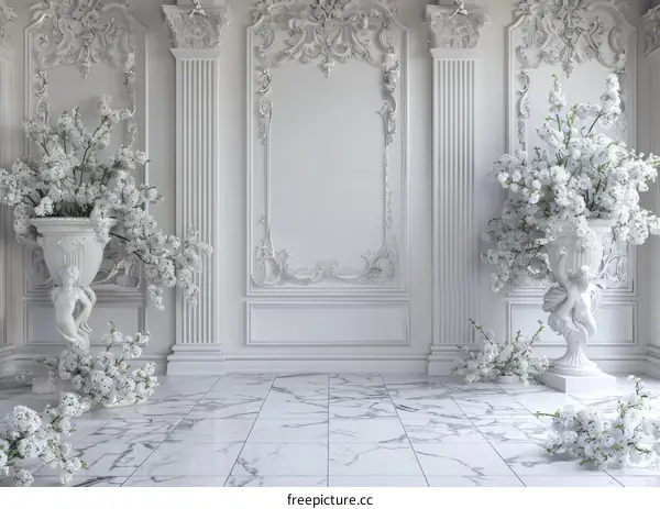 Elegant White Baroque Interior Design