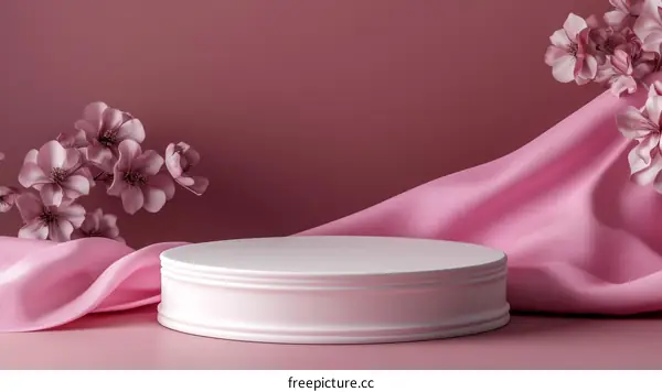 Elegant Pink Floral Display Podium