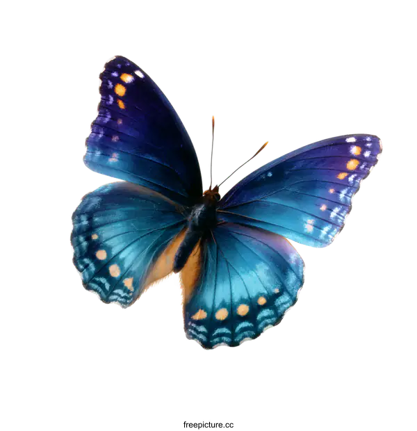 [Transparent Background PNG]Beautiful Blue Butterfly in Flight