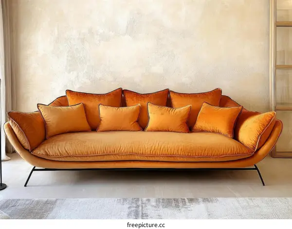 Modern Mustard Sofa in Living Room