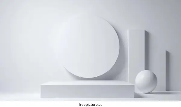 Abstract Geometric White Product Display