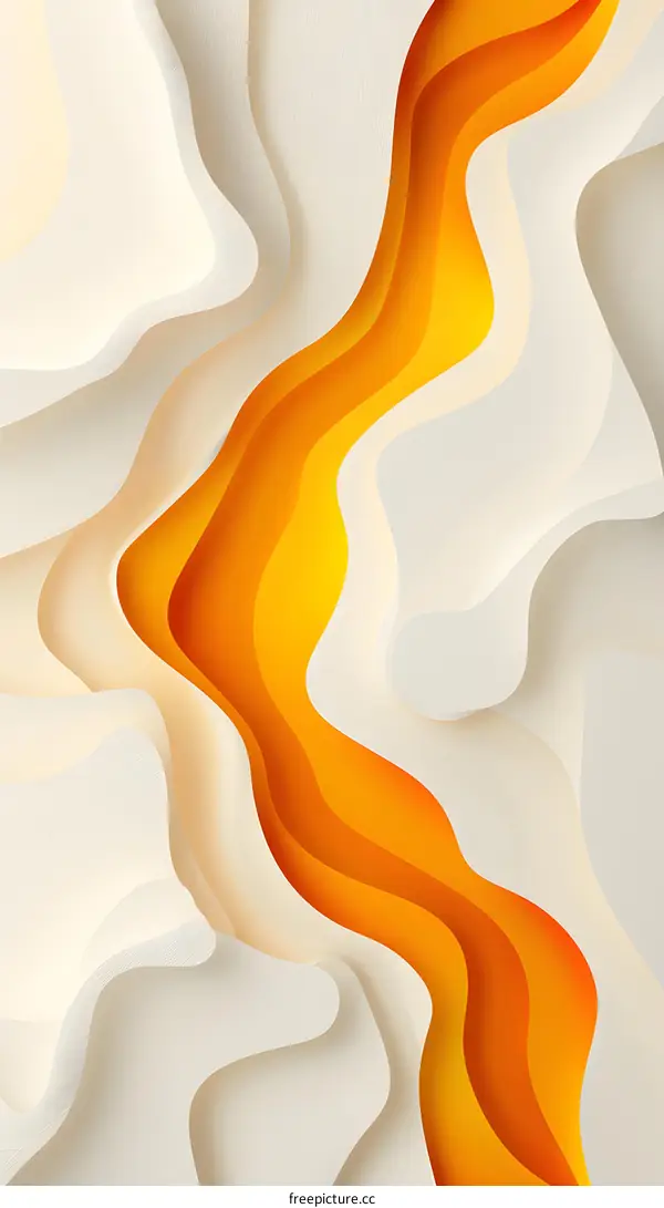 Abstract Orange and White Paper Cut Background