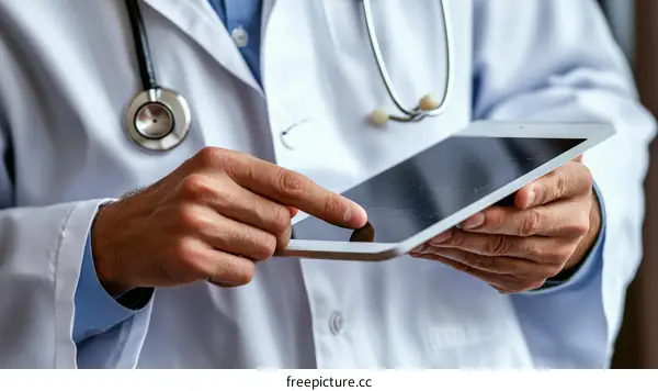Doctor Using Tablet for Medical Examination