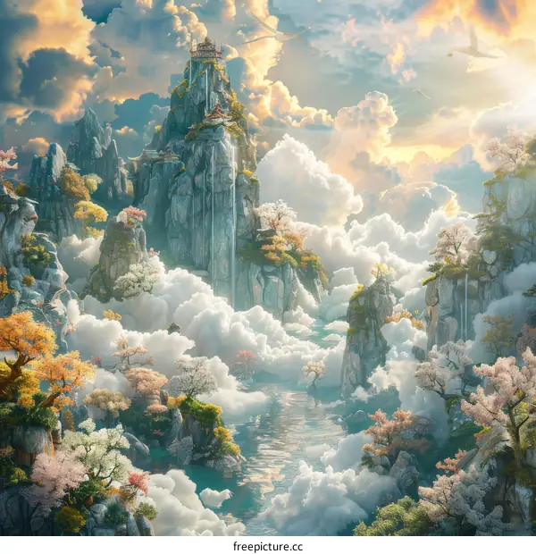 Fantasy Mountainous Landscape of Cloudscape