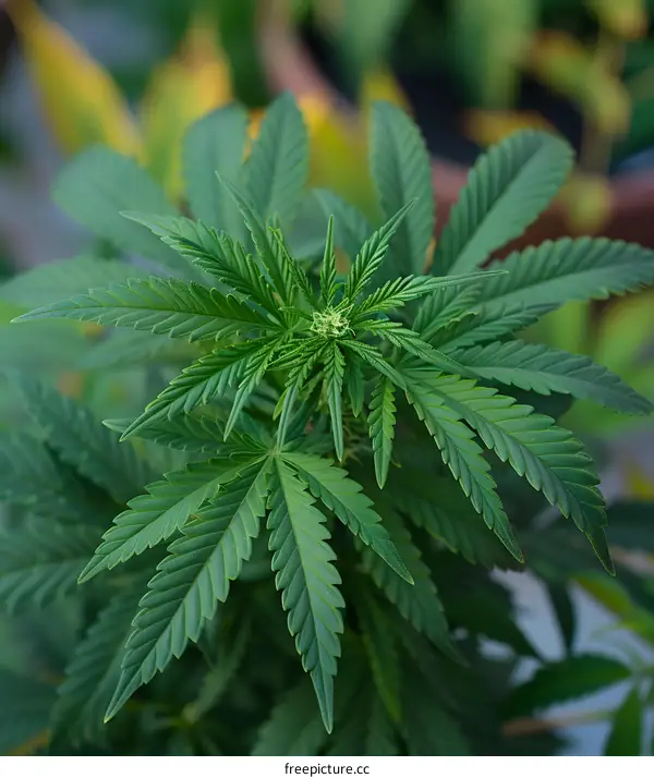 Close up of cannabis plant