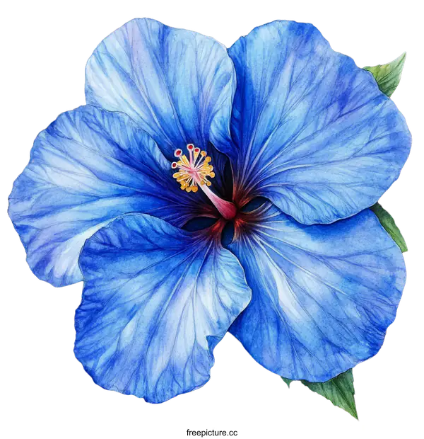 [Transparent Background PNG]Beautiful Vibrant Watercolor Hibiscus Flower Painting