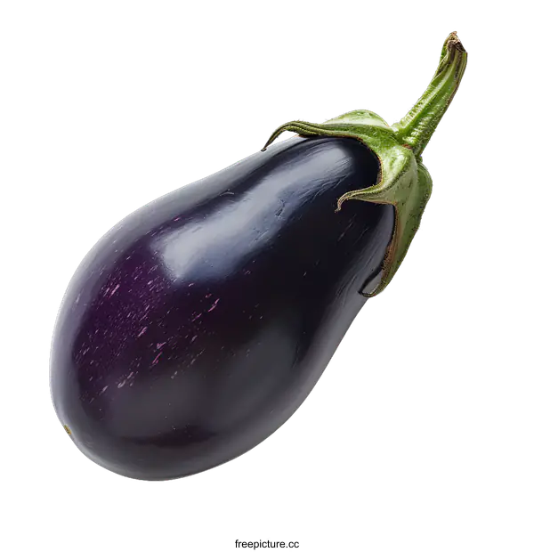 [Transparent Background PNG]Fresh Purple Eggplant Isolated on White Background