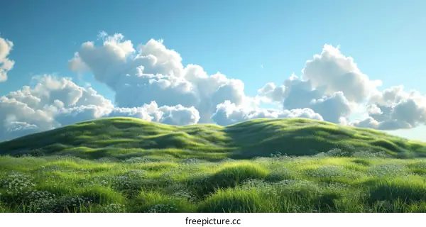 idyllic green rolling hills landscape