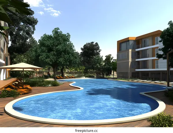 Swimming Pool and Building Architecture Design