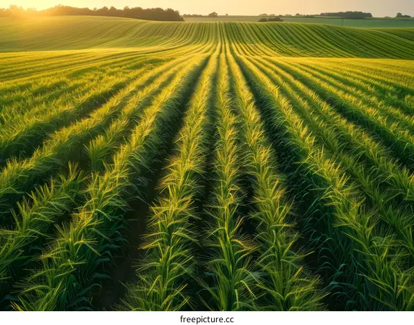 Golden Wheat Field Blowing in the Wind