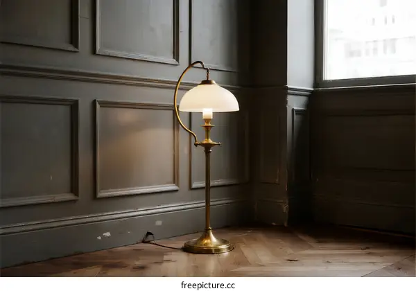Vintage-style floor lamp in a cozy indoor setting