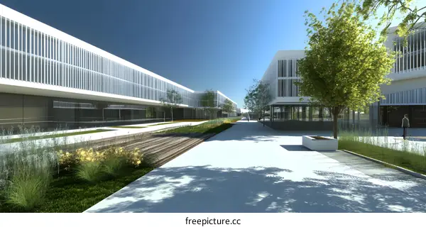 Modern Architecture Building Design With Greenery