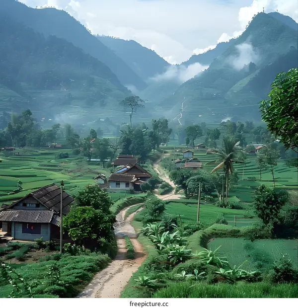 Terraced rice fields in Vietnam