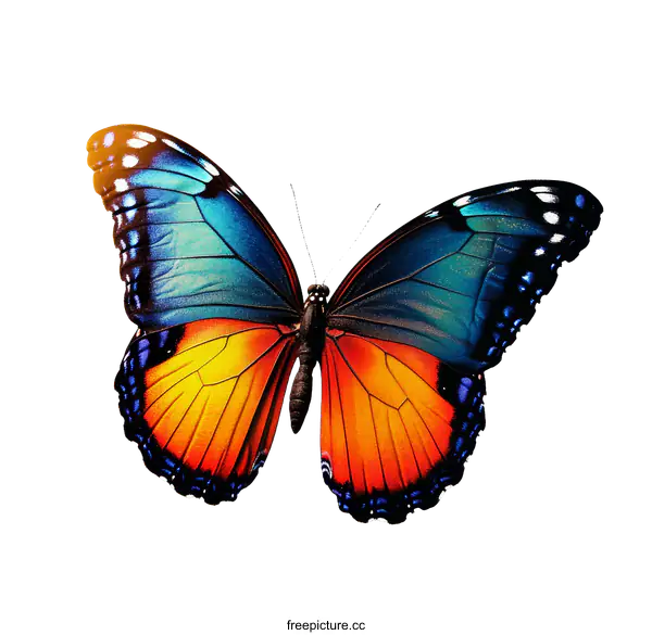 [Transparent Background PNG]Colorful Butterfly Illustration on White Background