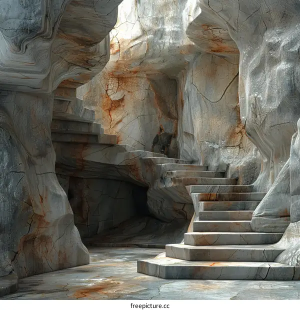 Mystical Marble Cave Stairs: A Journey into the Unknown
