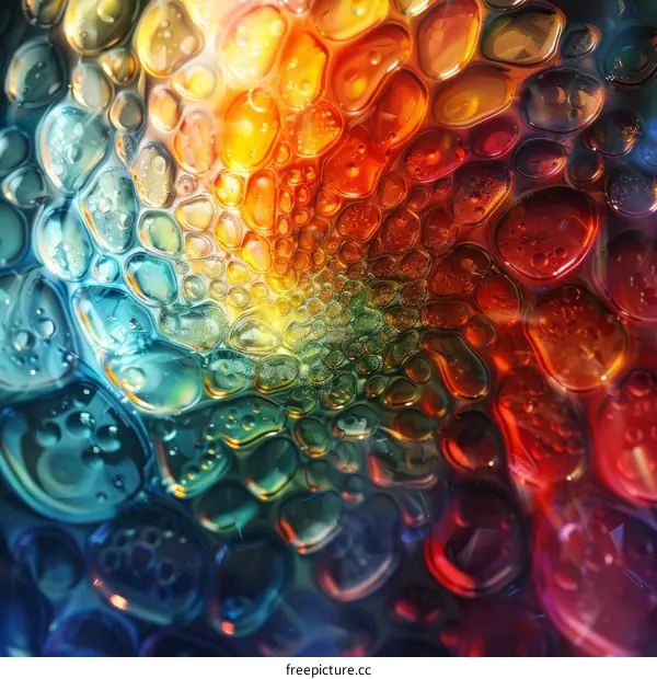 Abstract Colorful Bubbles of Various Sizes