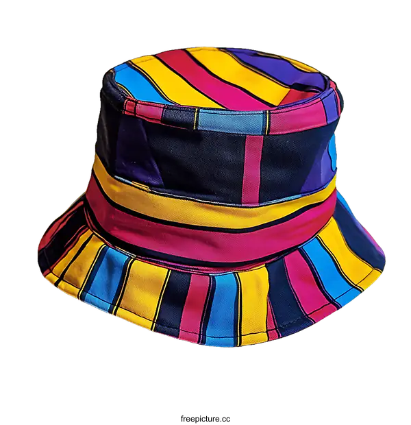 [Transparent Background PNG]Colorful Striped Bucket Hat