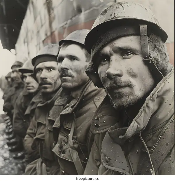 A group of soldiers in World War II