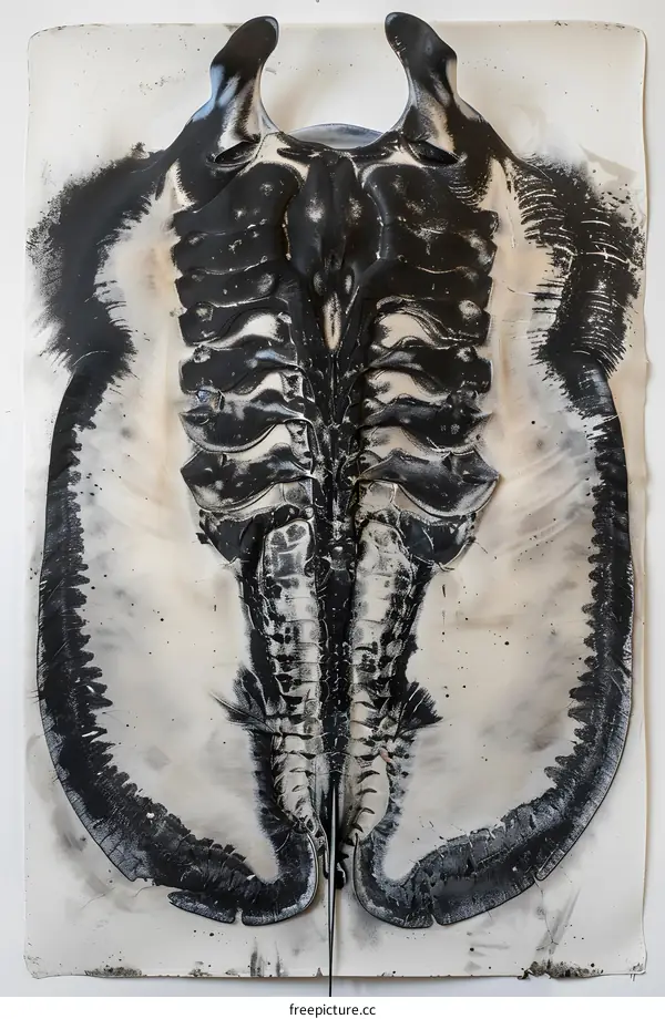 Black and White Abstract Stingray Print